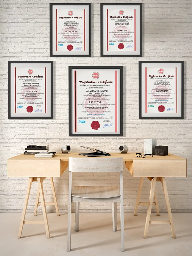 PREFABRİK & ÇELİK YAPI 14 yms prefabrik iso sertifikalari